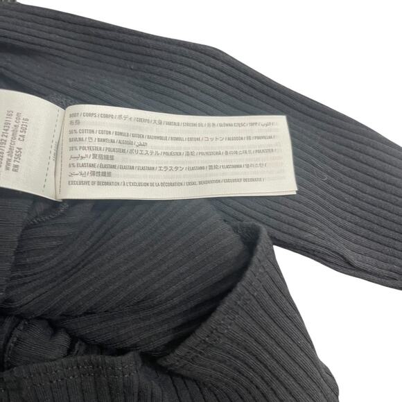 Hollister Black Ribbed Henley Top XS Button A&F Elena Gilbert Bella Y2K Inspire - Picture 8 of 8